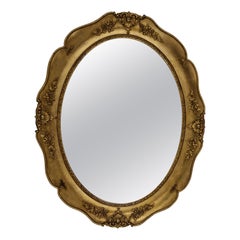Miroir mural doré, cadre, ovale, Biedermeier, vers 1860, Autriche