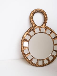 Gilded Wall Mirror Irena Jaworska, Line Vautrin Pupil, Mid-Century France 1970s