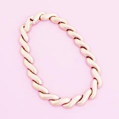 Gilded Wavy Link Choker Necklace By Ciner, 1980s