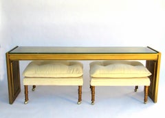 Midcentury Gilt Painted Wood and Glass Console