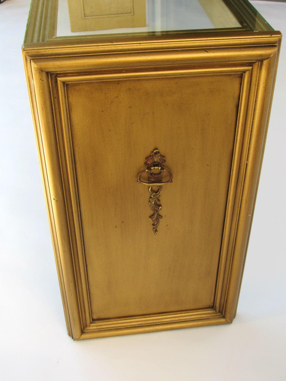 Midcentury Gilt Painted Wood and Glass Console In Good Condition For Sale In Surprise, AZ