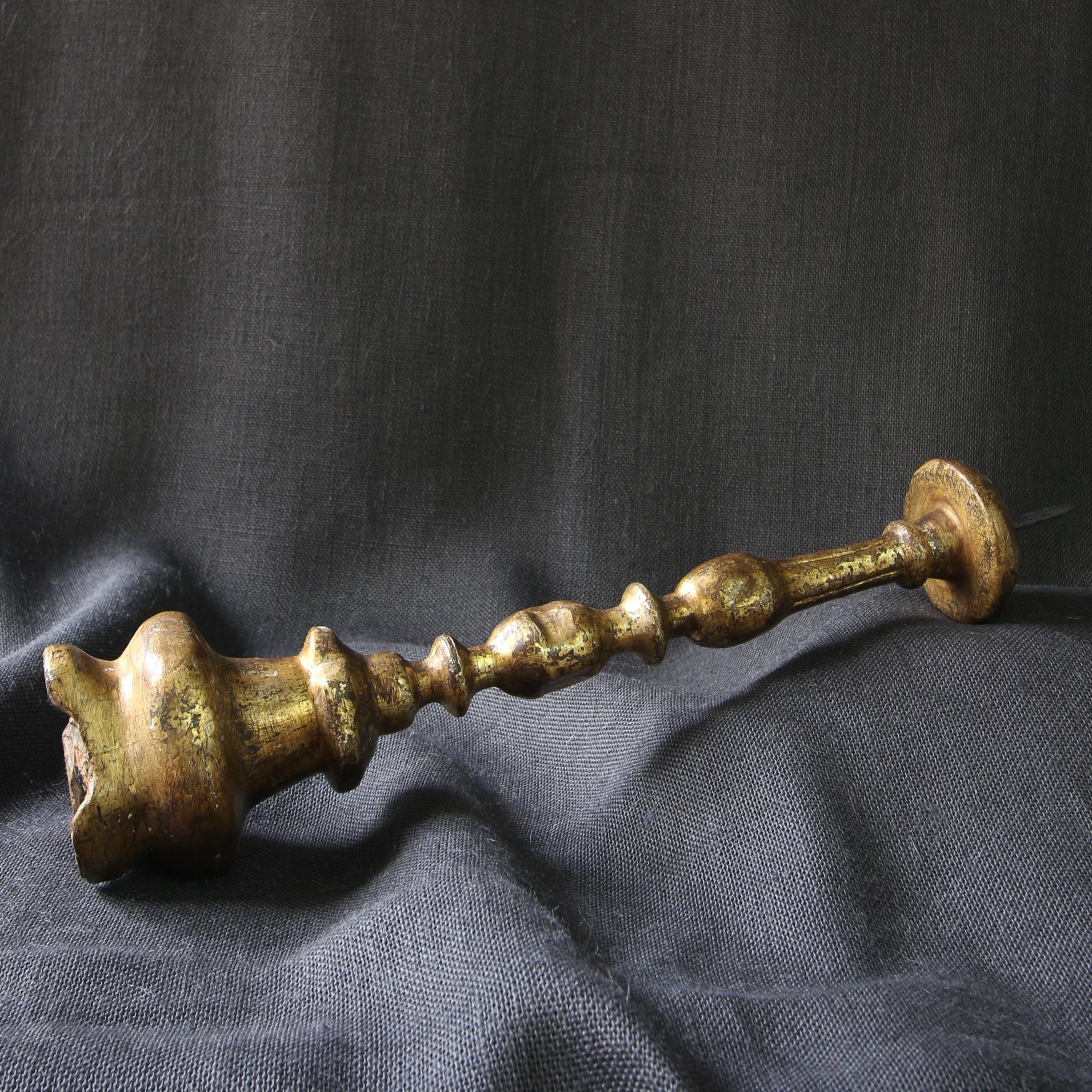 Gilded Wood Candle Spike, Italy, 18th Century 1