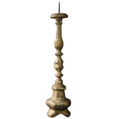 Gilded Wood Candle Spike, Italy, 18th Century