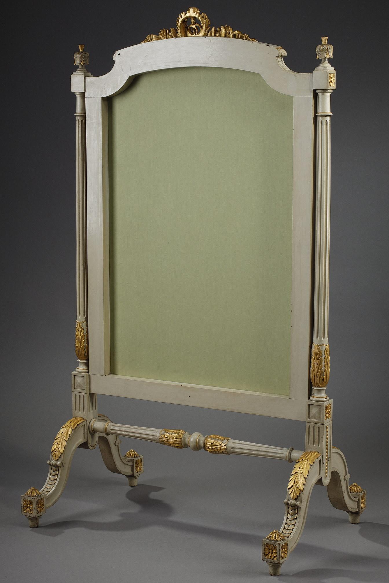 Gilded Wood Fire Screen with Parrots, Louis XVI Style 9