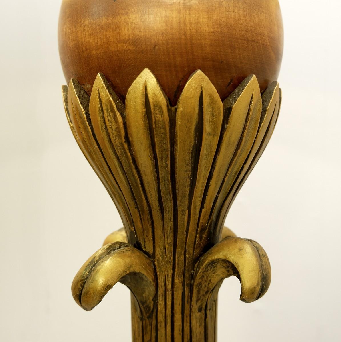 Gilded wood floor lamp by Alfred Chambon, 1930s.