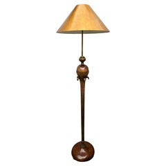 Vintage Gilded Wood Floor Lamp by Alfred Chambon, 1930s