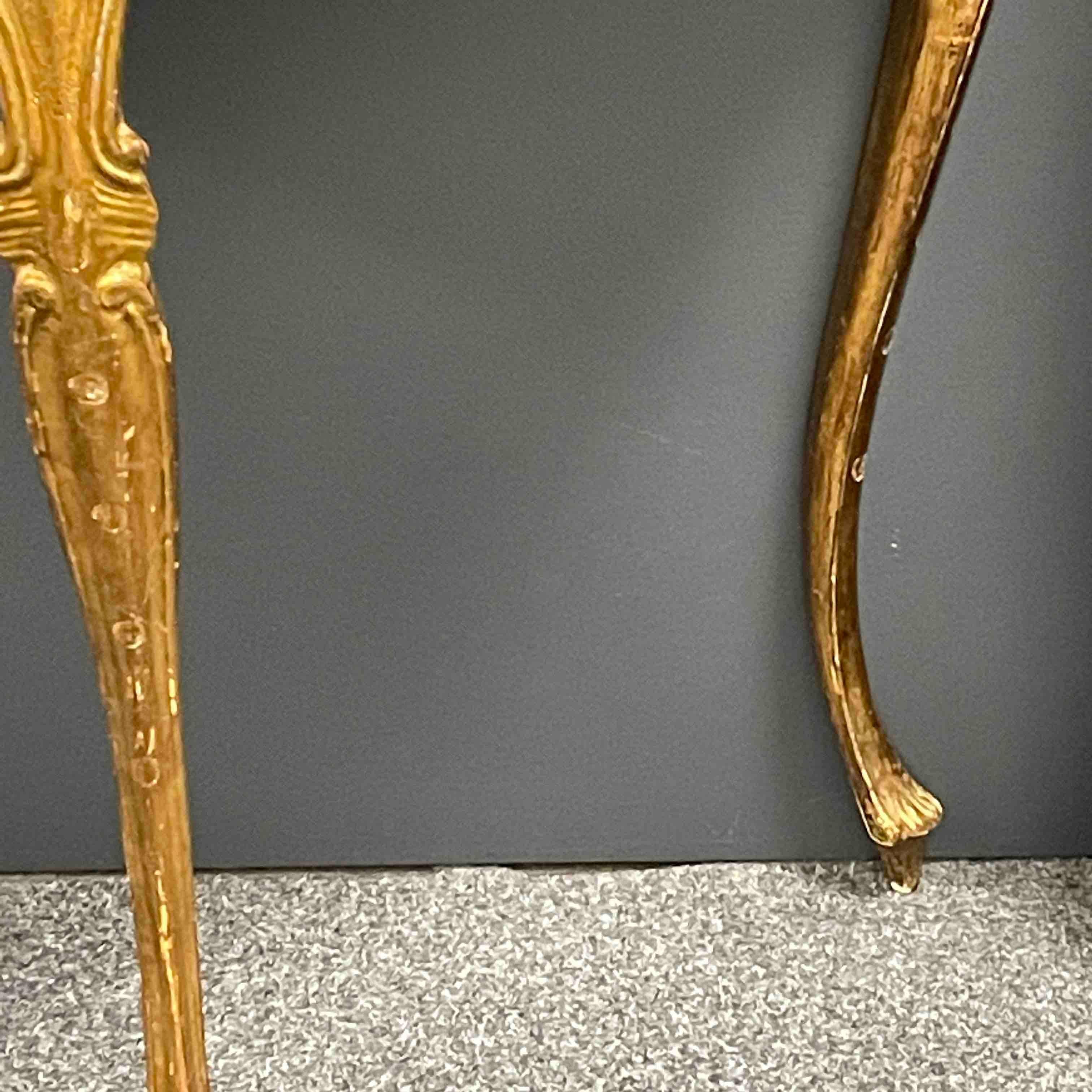 Table console en bois doré de style florentin Hollywood Regency avec tiroir en vente 2
