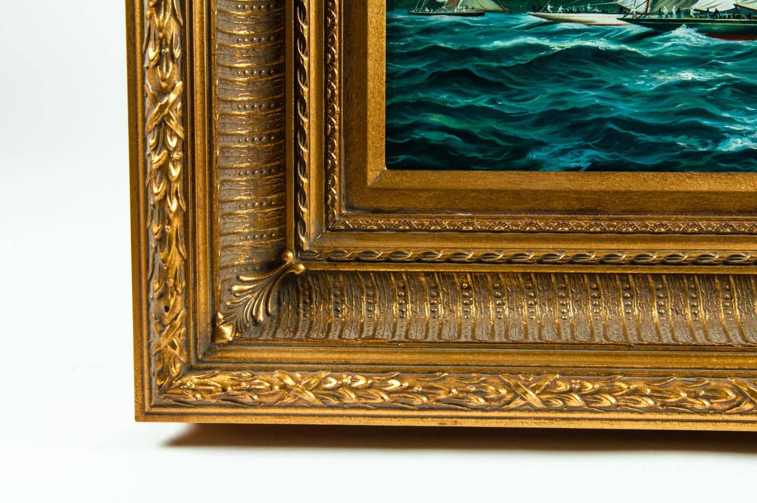 Gilded Wood Framed Oil on Canvas Painting 3