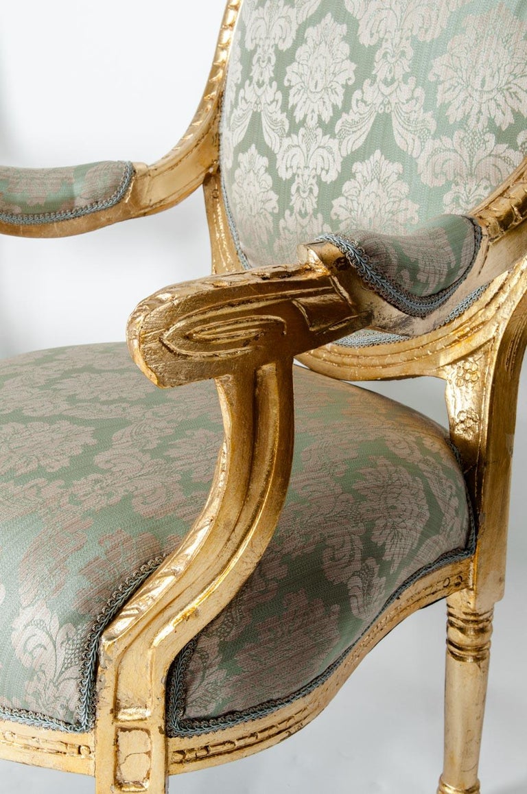 Gilded Wood French Pair Of Victorian Style Chairs For Sale At 1stdibs