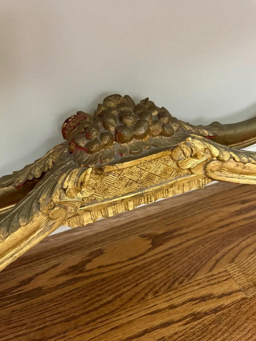 Gilded Wood & Marble Louis XV Style Console Table In Good Condition For Sale In Cookeville, TN