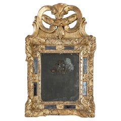 Gilded Wood Mirror with Silver Leaf