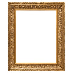 Antique Gilded Wood Old Frame for Painting or for Mirror
