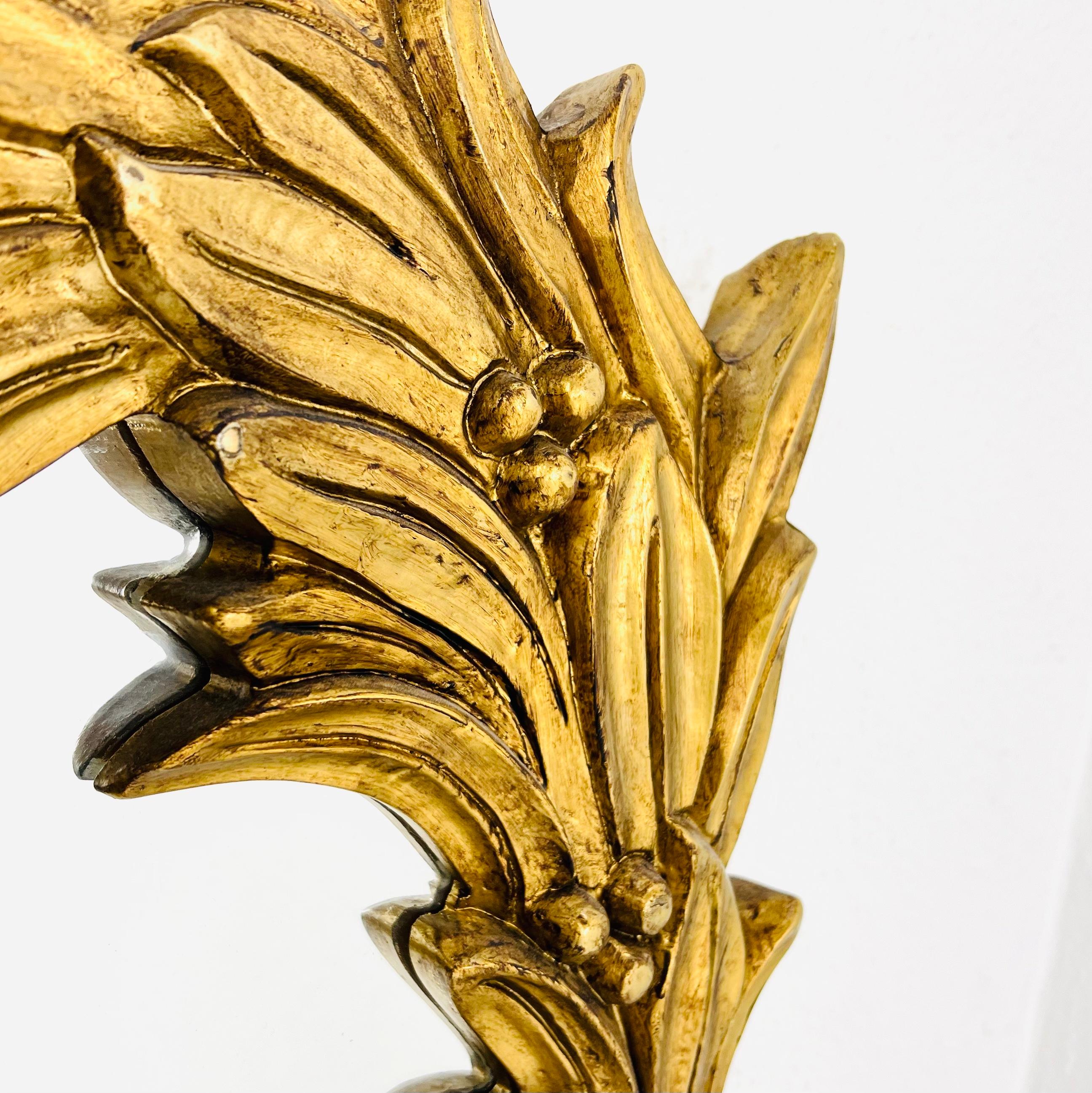 Gilded Wood Palm Frond Mirror in the Style of Serge Roche 8