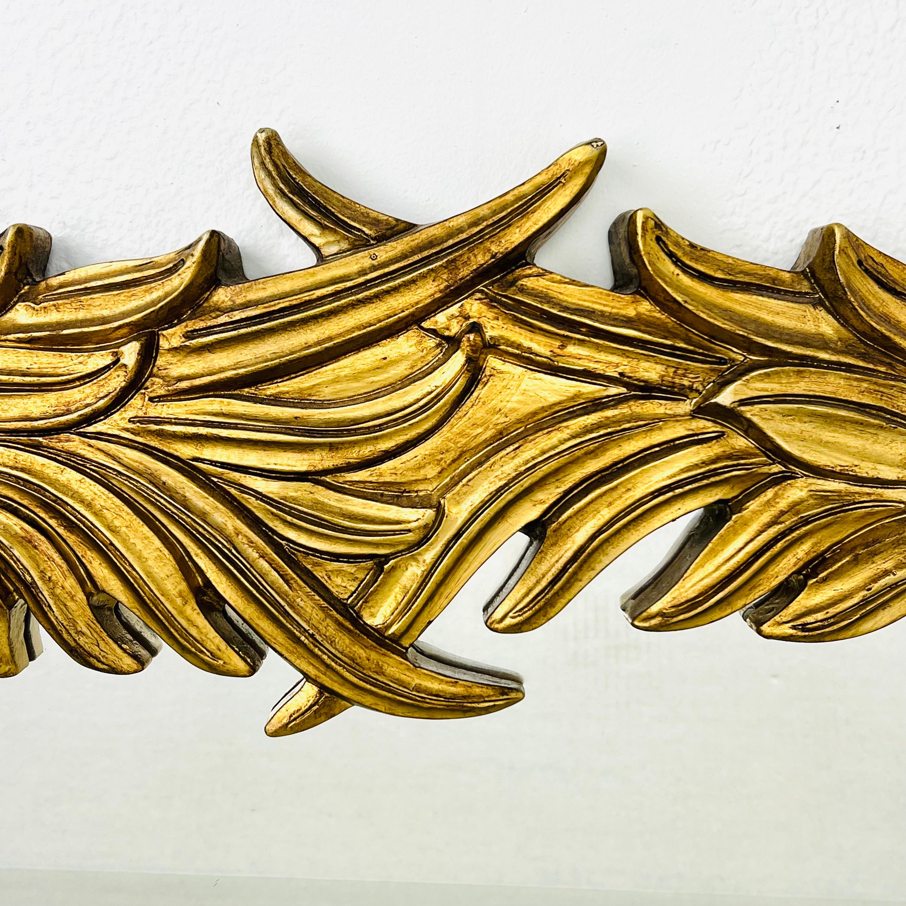 Gilded Wood Palm Frond Mirror in the Style of Serge Roche 2