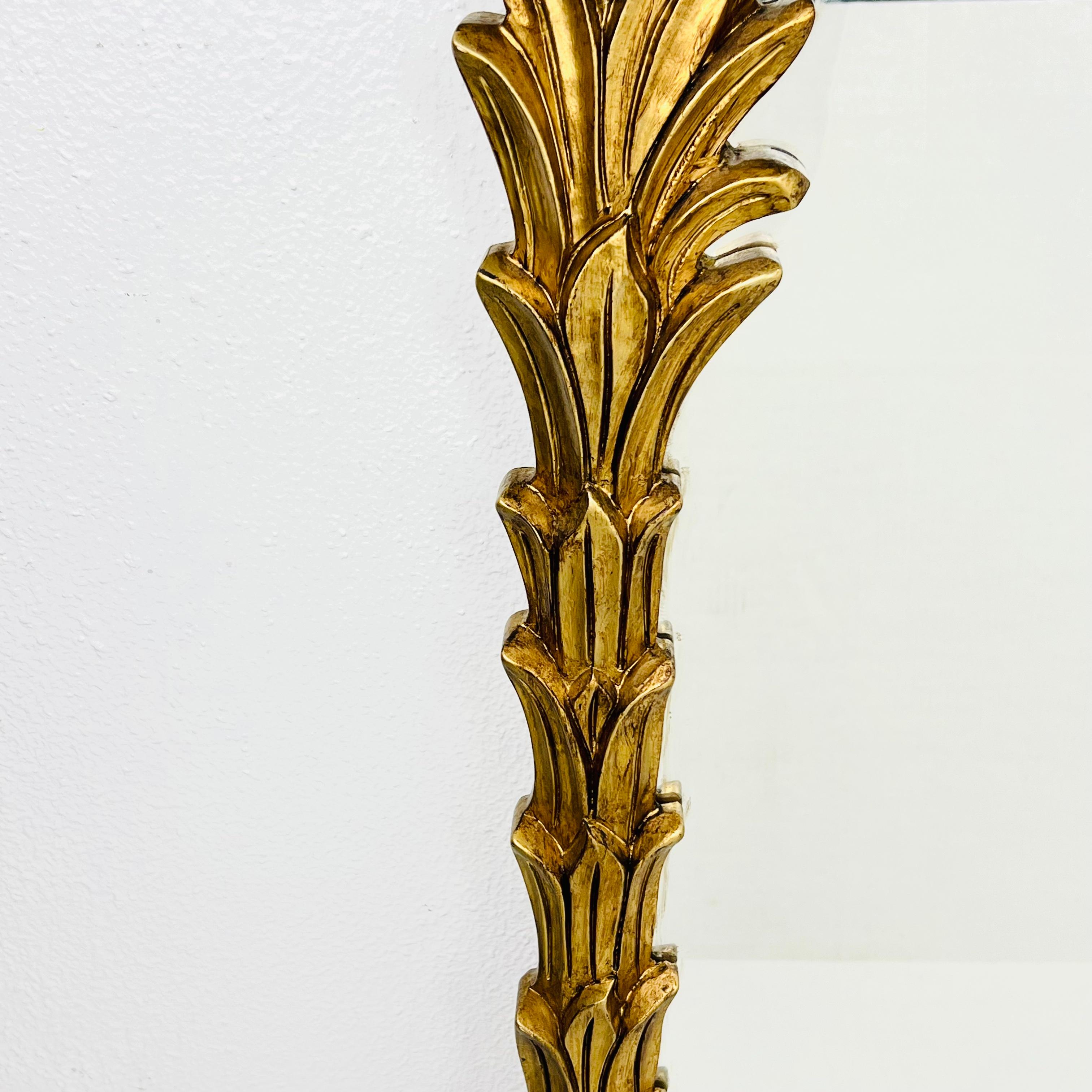 Gilded Wood Palm Frond Mirror in the Style of Serge Roche For Sale 4