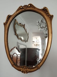 Gilded Wood Rococo Revival Style Mirror, 20th Century