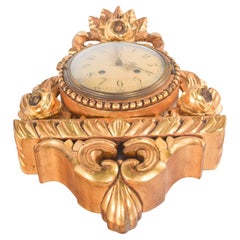 Wanduhr aus vergoldetem Holz mit Andreas Svensson-Zifferblatt, Malmo
