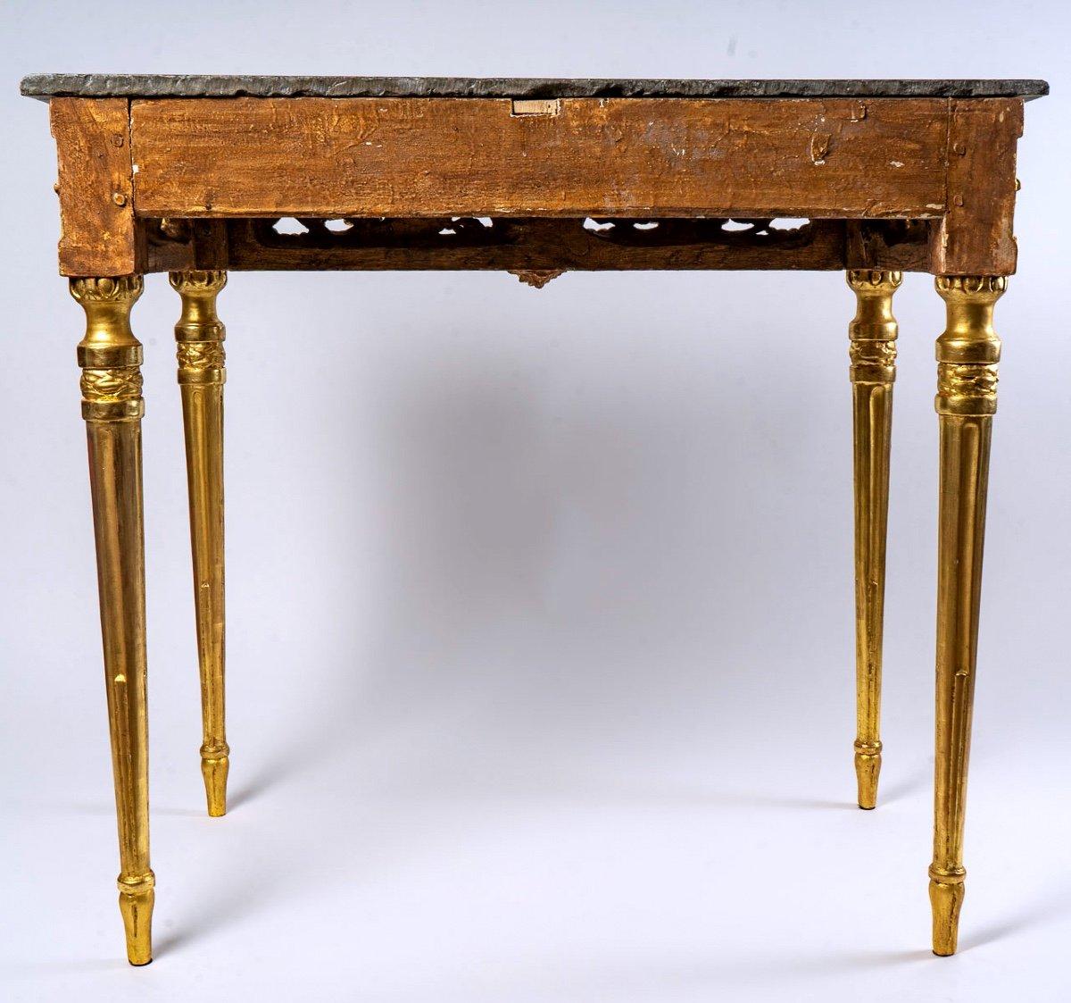 European Gilded Wooden Console Table, 18 Century