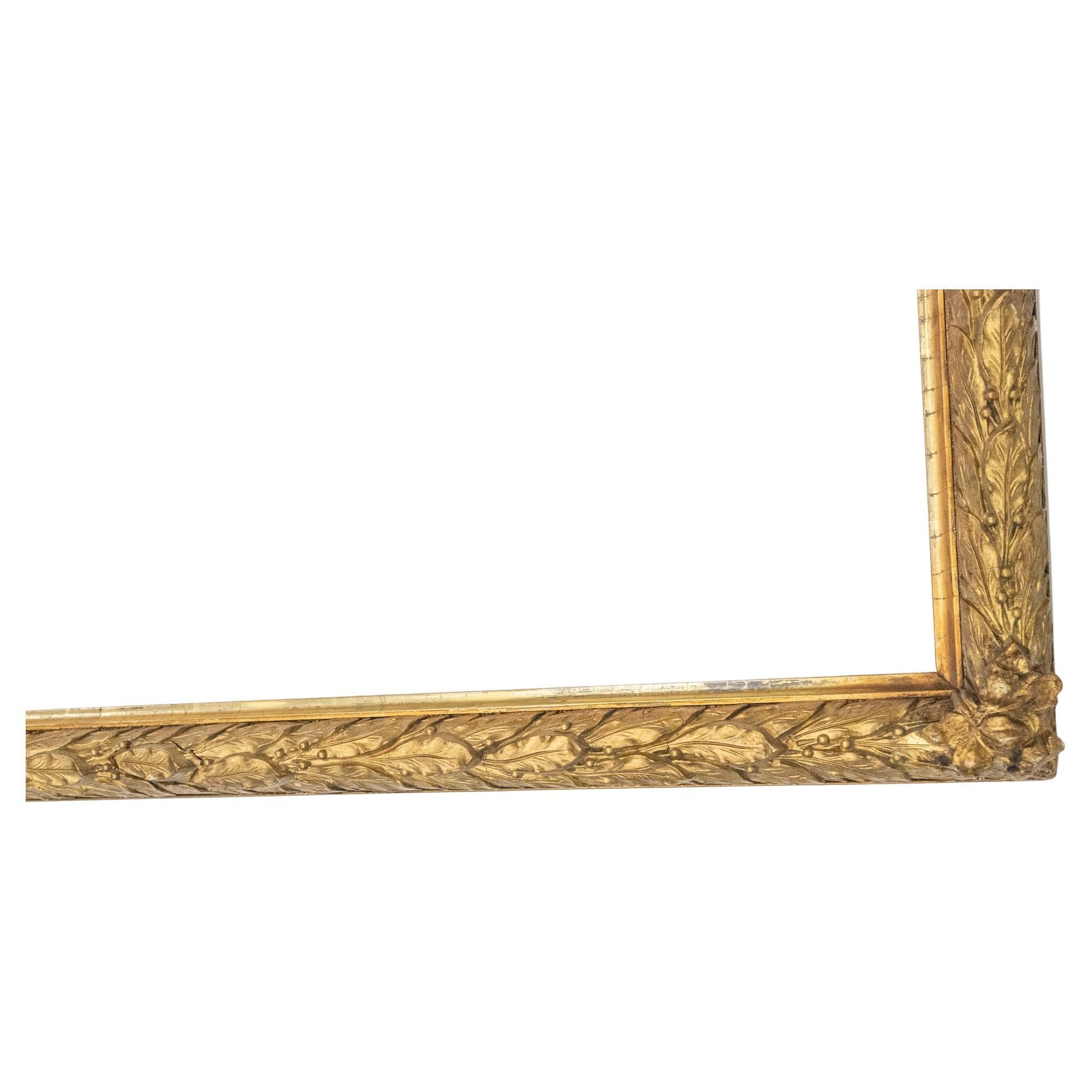 French Gilded Wooden Gilded Picture Frame  For Sale