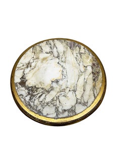 Gilded wooden side table with marble top