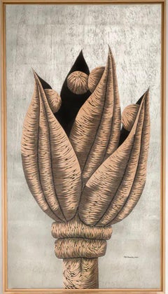 Gilded wool wall panel handcrafted "Lori" by Zoé Ouvrier