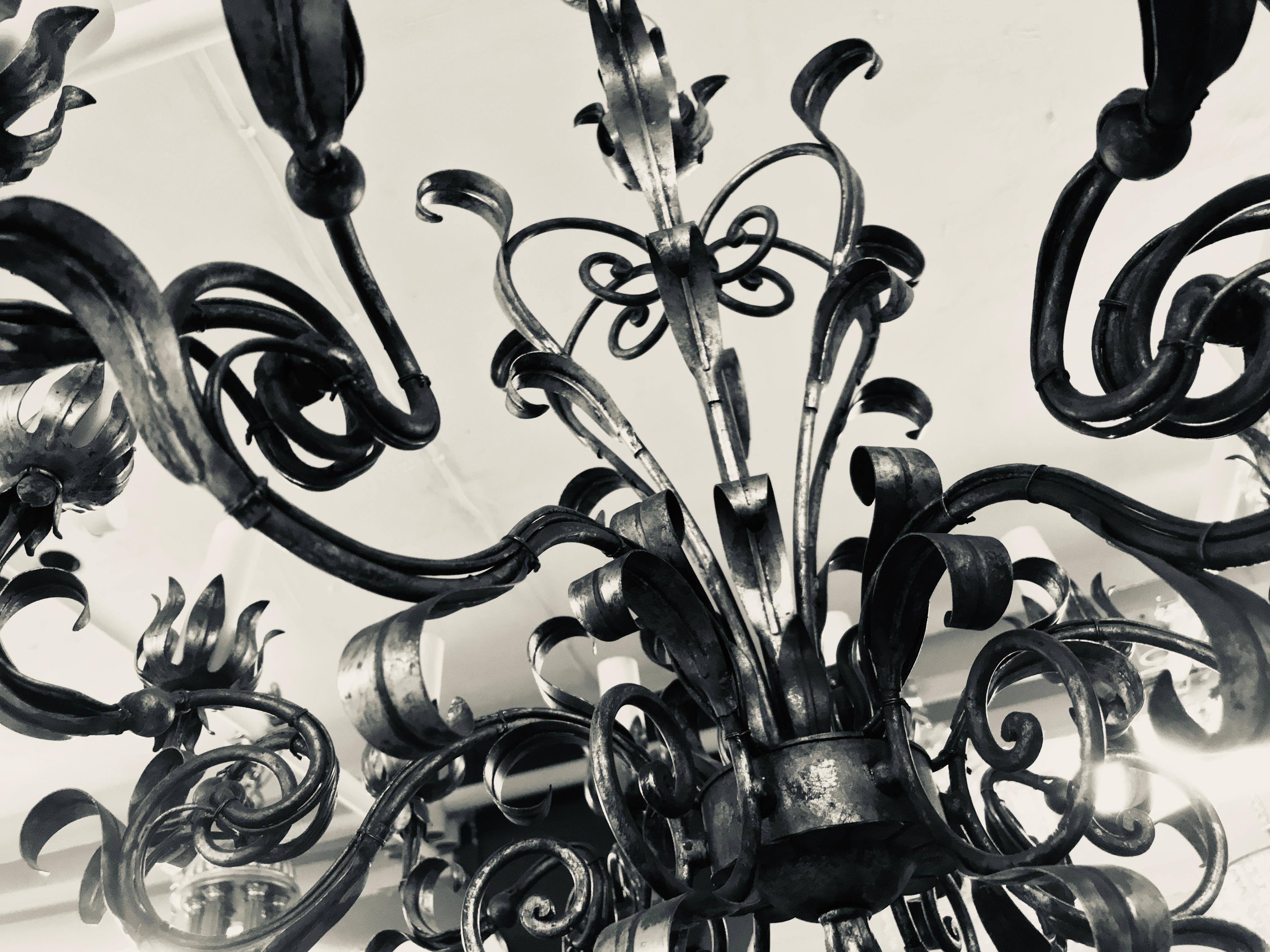 Gilded Wrought Iron Chandelier 1
