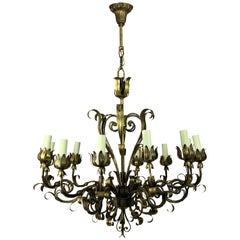 Gilded Wrought Iron Chandelier