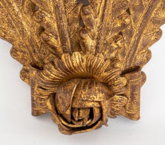 Gilded Wrought Iron Demilune Wall-Mounted Console