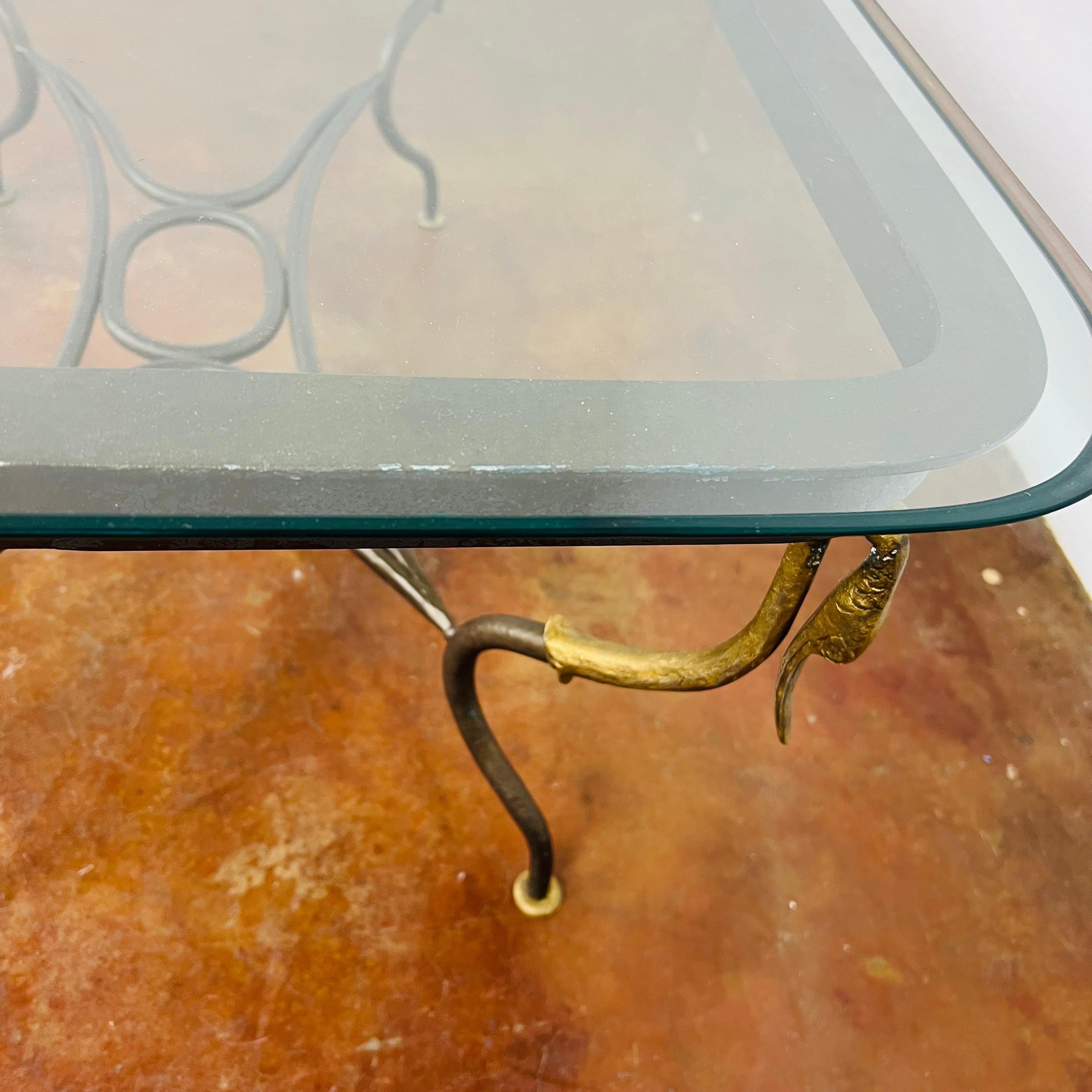 Gilded Wrought Iron Empire Coffee Table For Sale 6