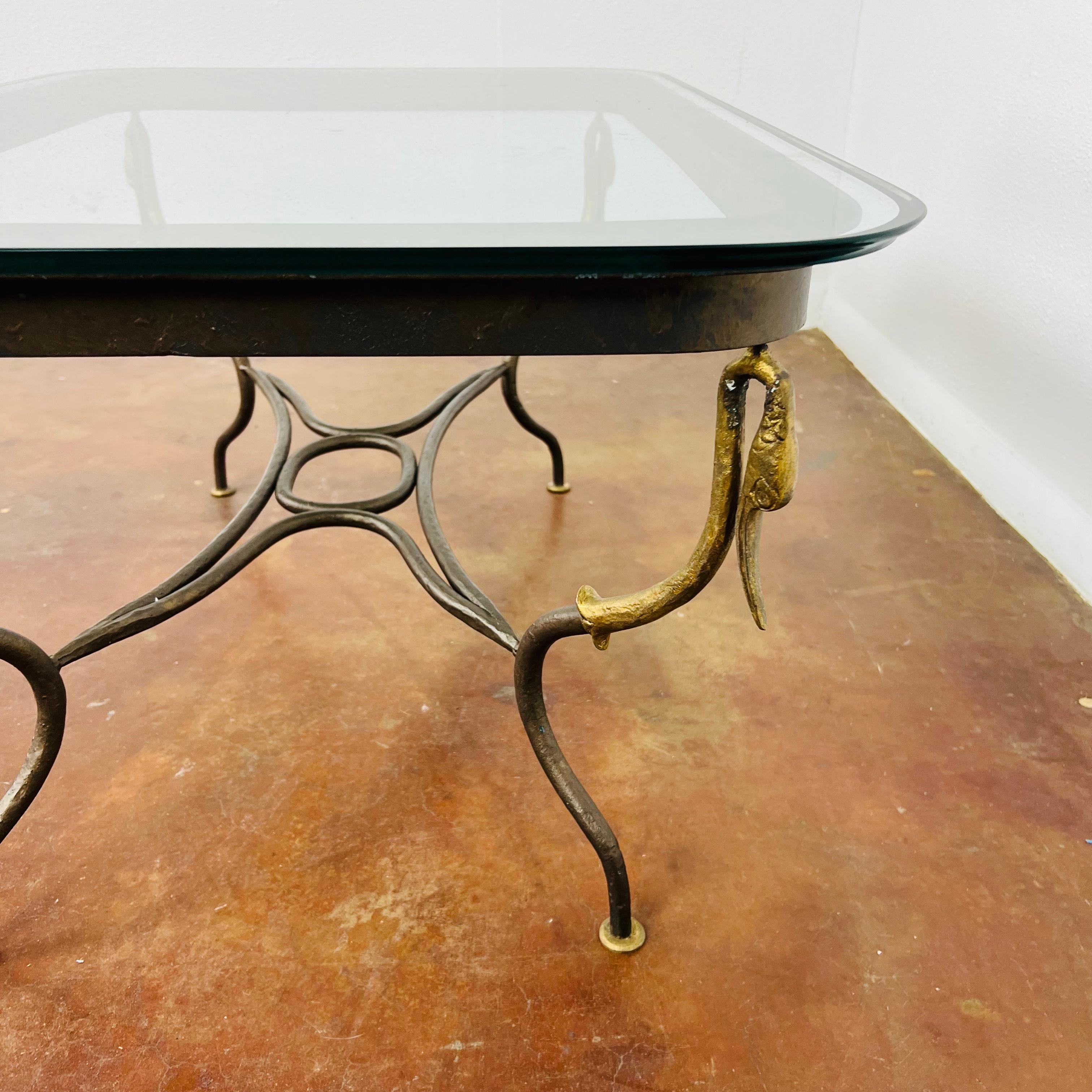 Gilded Wrought Iron Empire Coffee Table For Sale 7