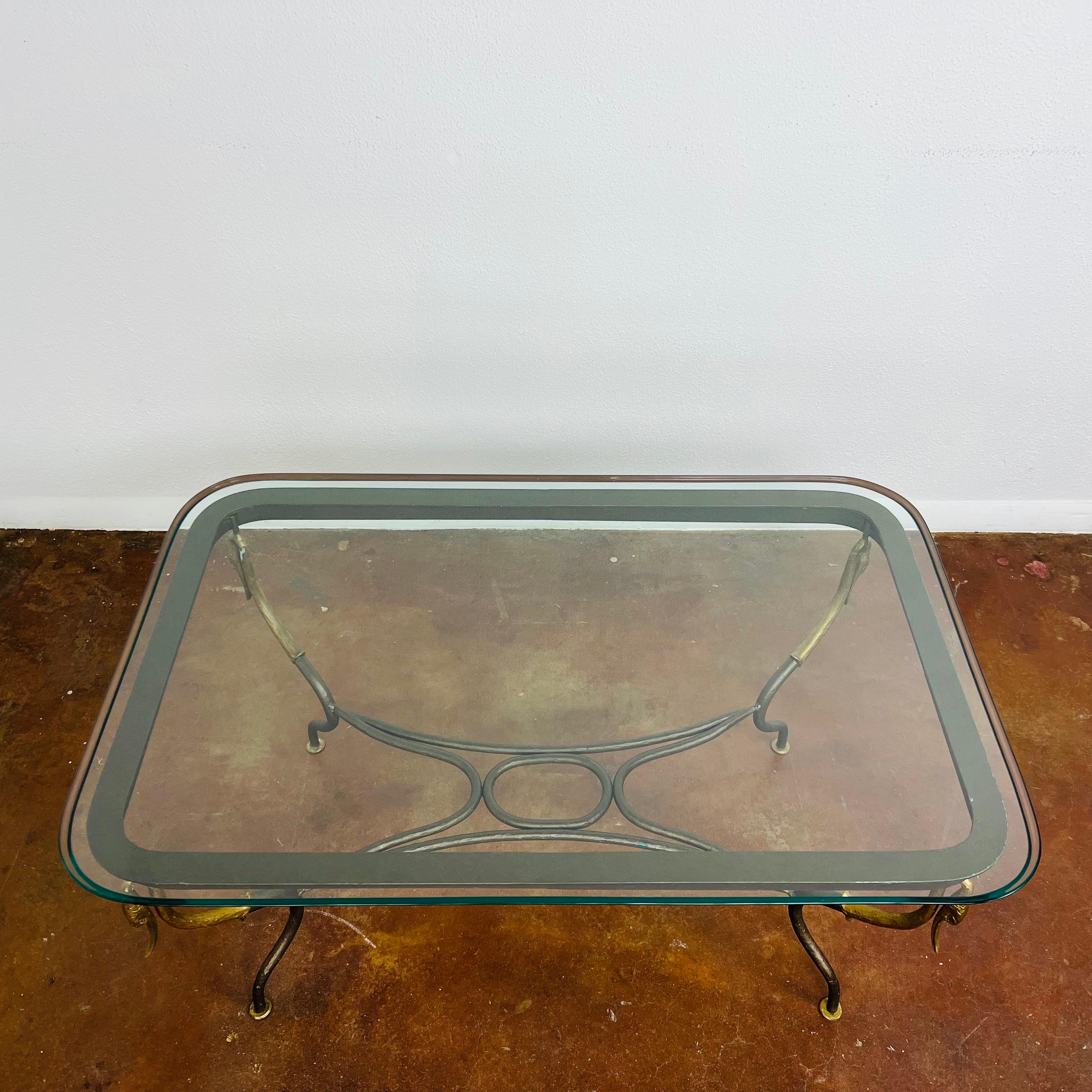 Gilded Wrought Iron Empire Coffee Table For Sale 8