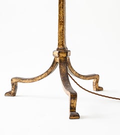Gilded wrought iron floor lamp by Maison Ramsay circa 1940