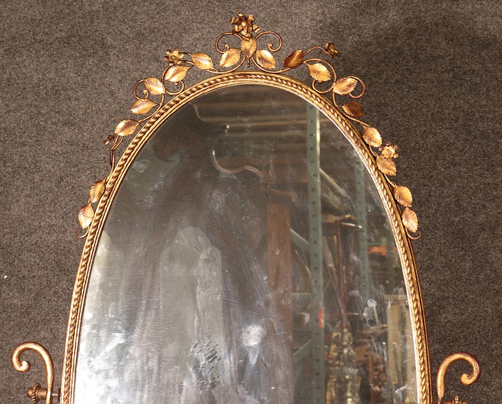 wrought iron cheval mirror