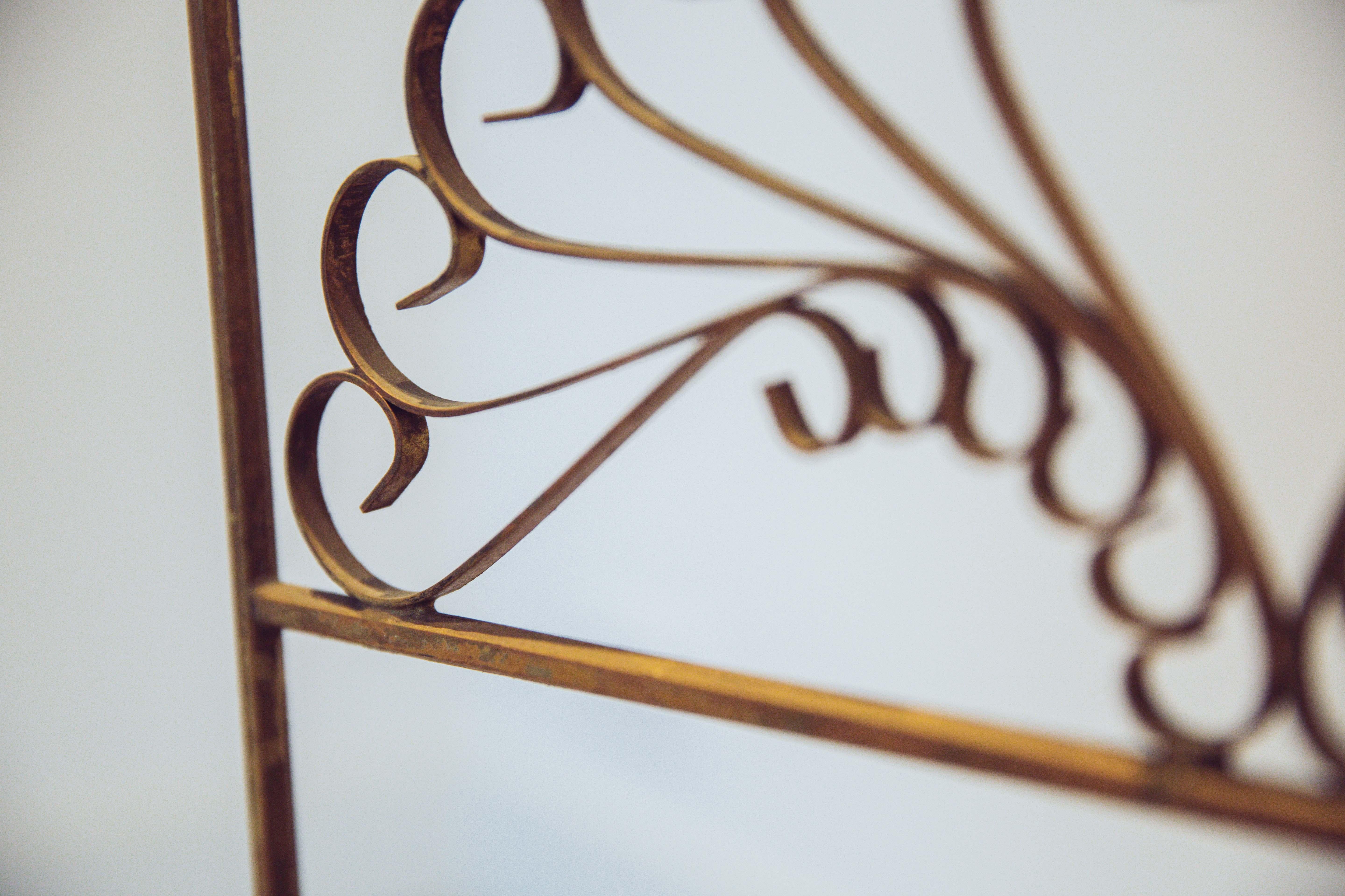 Gilded Wrought Iron Vintage Headboard For Sale 3