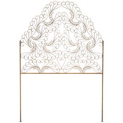 Gilded Wrought Iron Retro Headboard