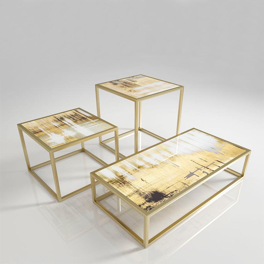 Table basse moyenne à dorer en vente 6