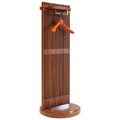 Gildo Walnut and leather Valet Stand contemporary design  by Giordano Viganò