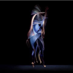 Abstract Dancers, Dark Blue 5 by Giles Revell - Figurative Abstract Photography