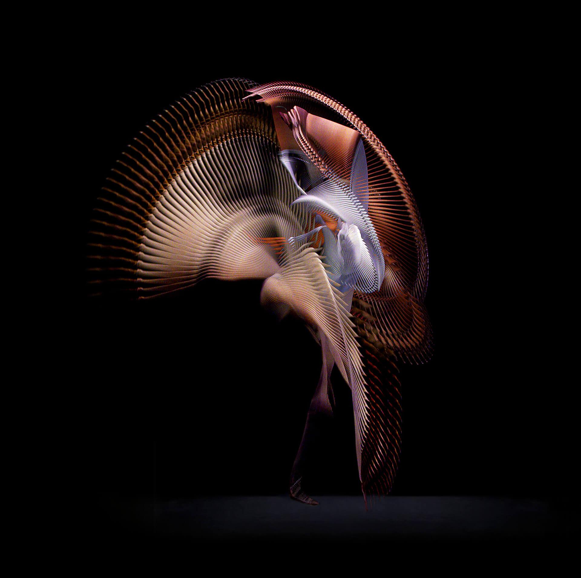 «Abstract Dancers White 3» - Impresión con pigmentos de archivo en color, edición limitada