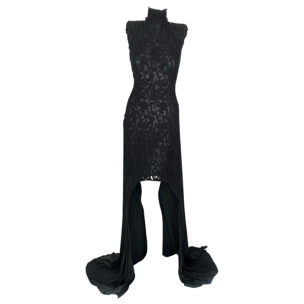 GILES turtleneck black gown For Sale
