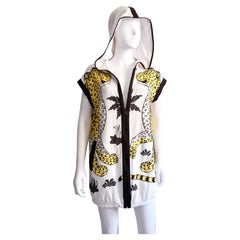 Cotton vest print " LES LEOPARDS" By Christiane Vauzelles
