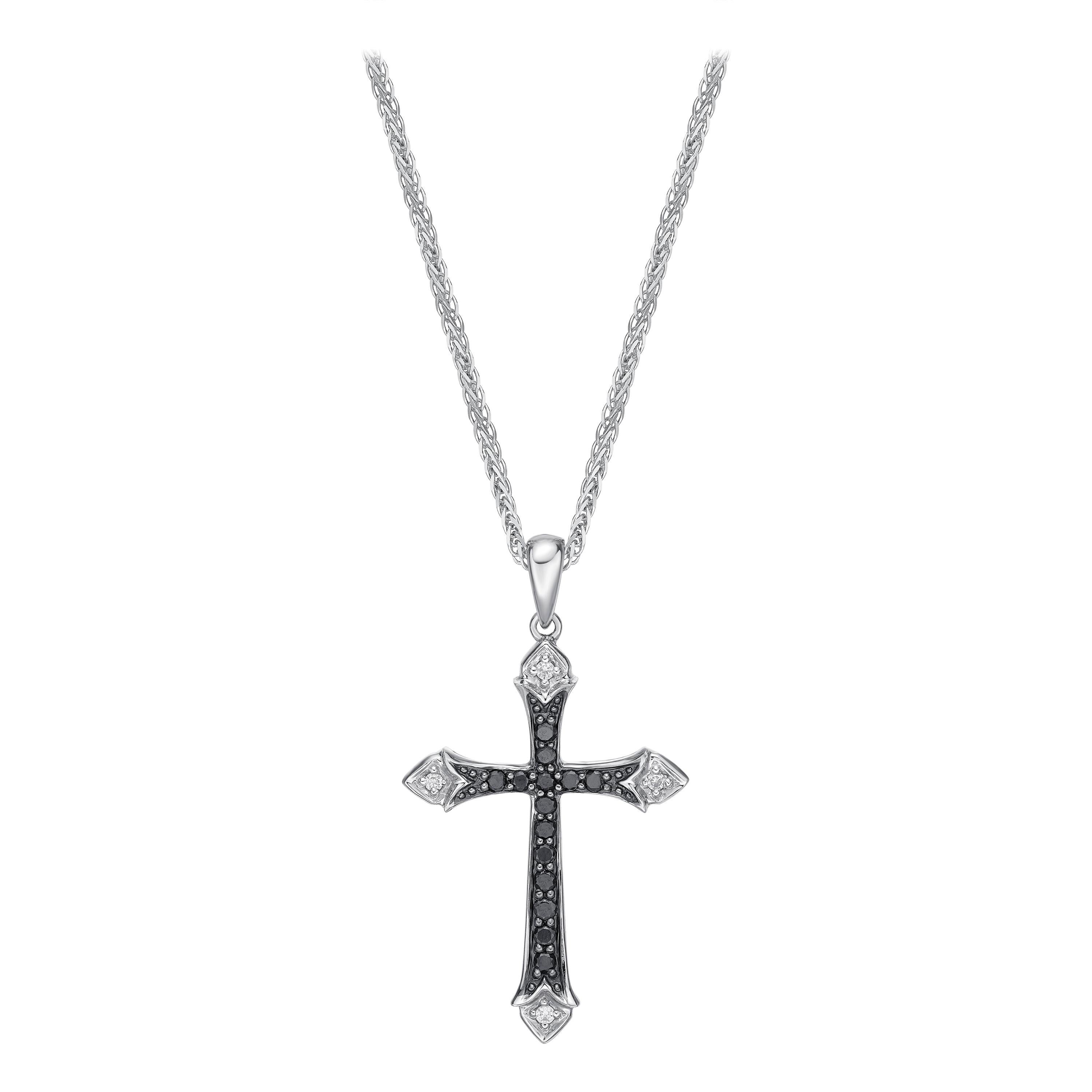 Gilin 18 Karat, 2.42 Carat Black Diamond Cross Pendant