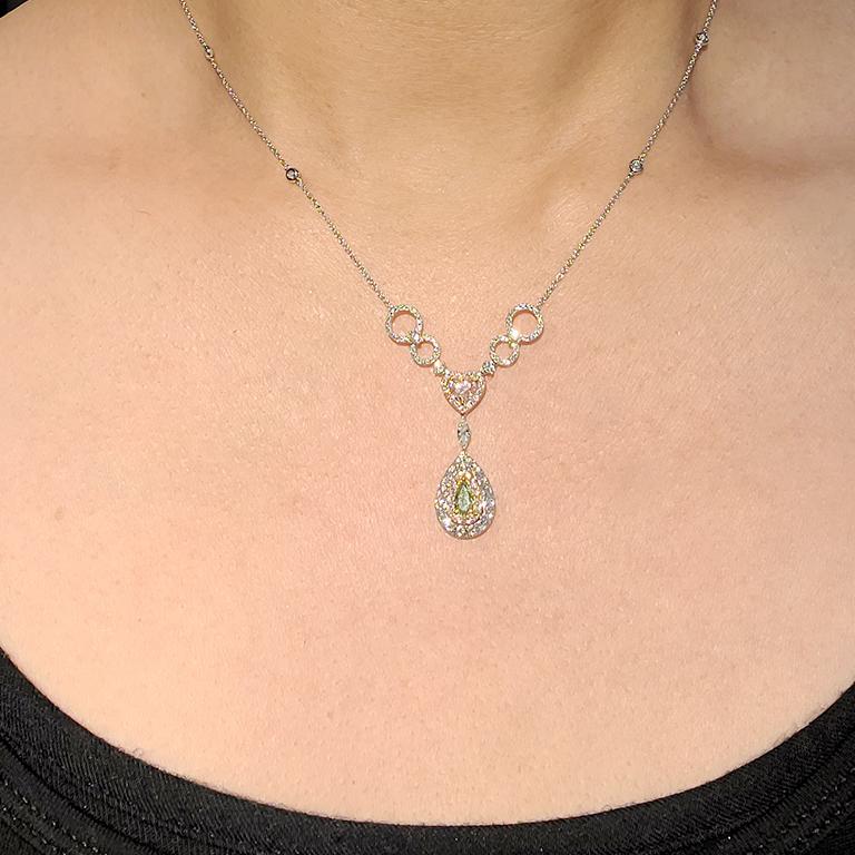 light green diamond necklace