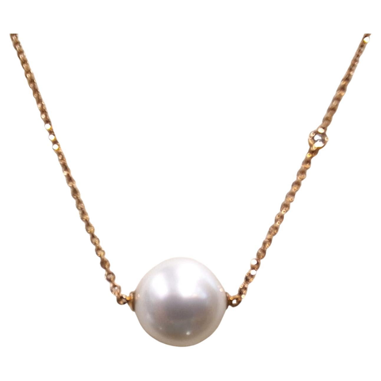 Gilin 18k Rose Gold Necklace with South Sea Pearl For Sale