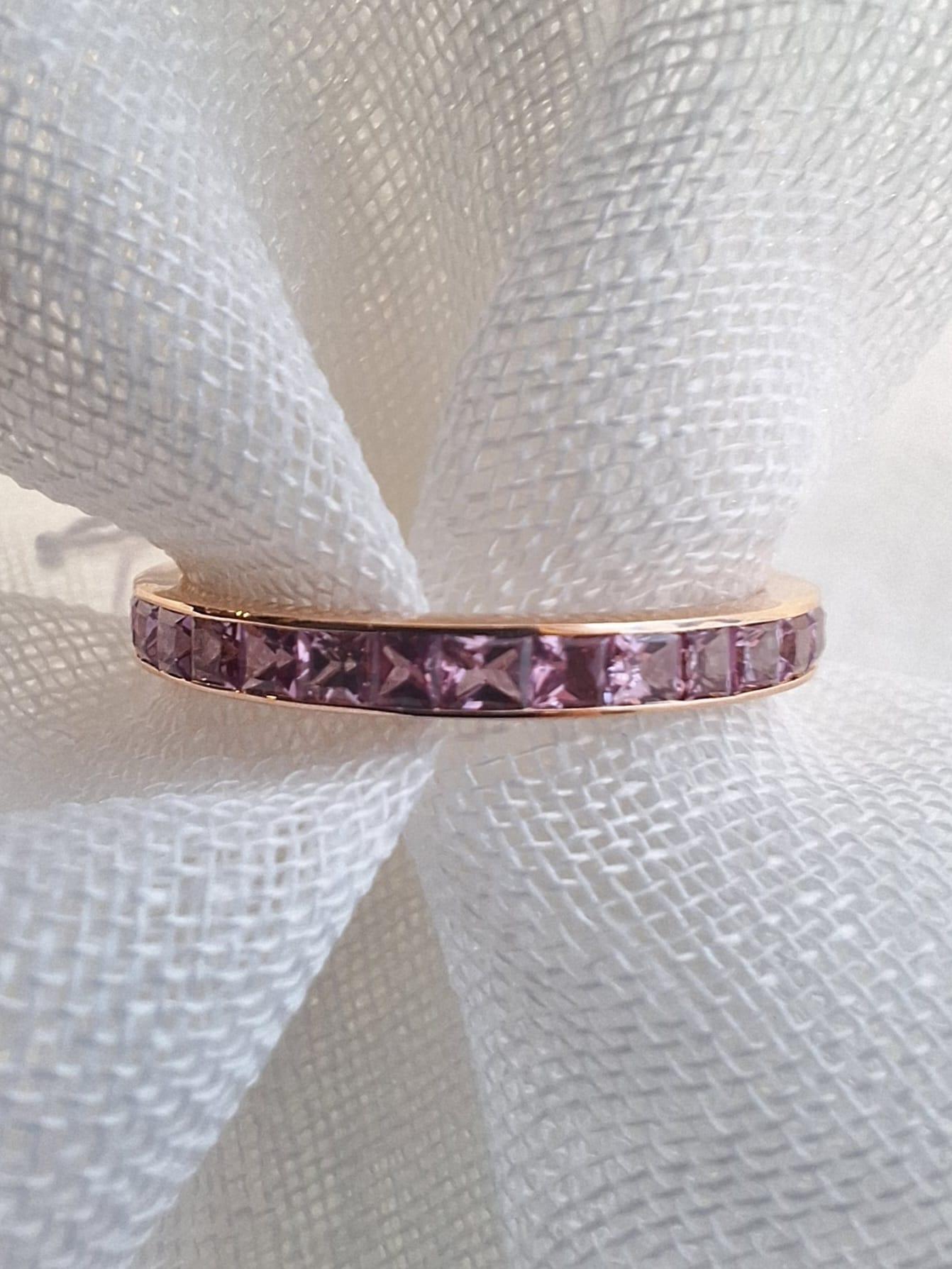 GILIN 18K Rose Gold Ring with Pink Sapphire For Sale 1