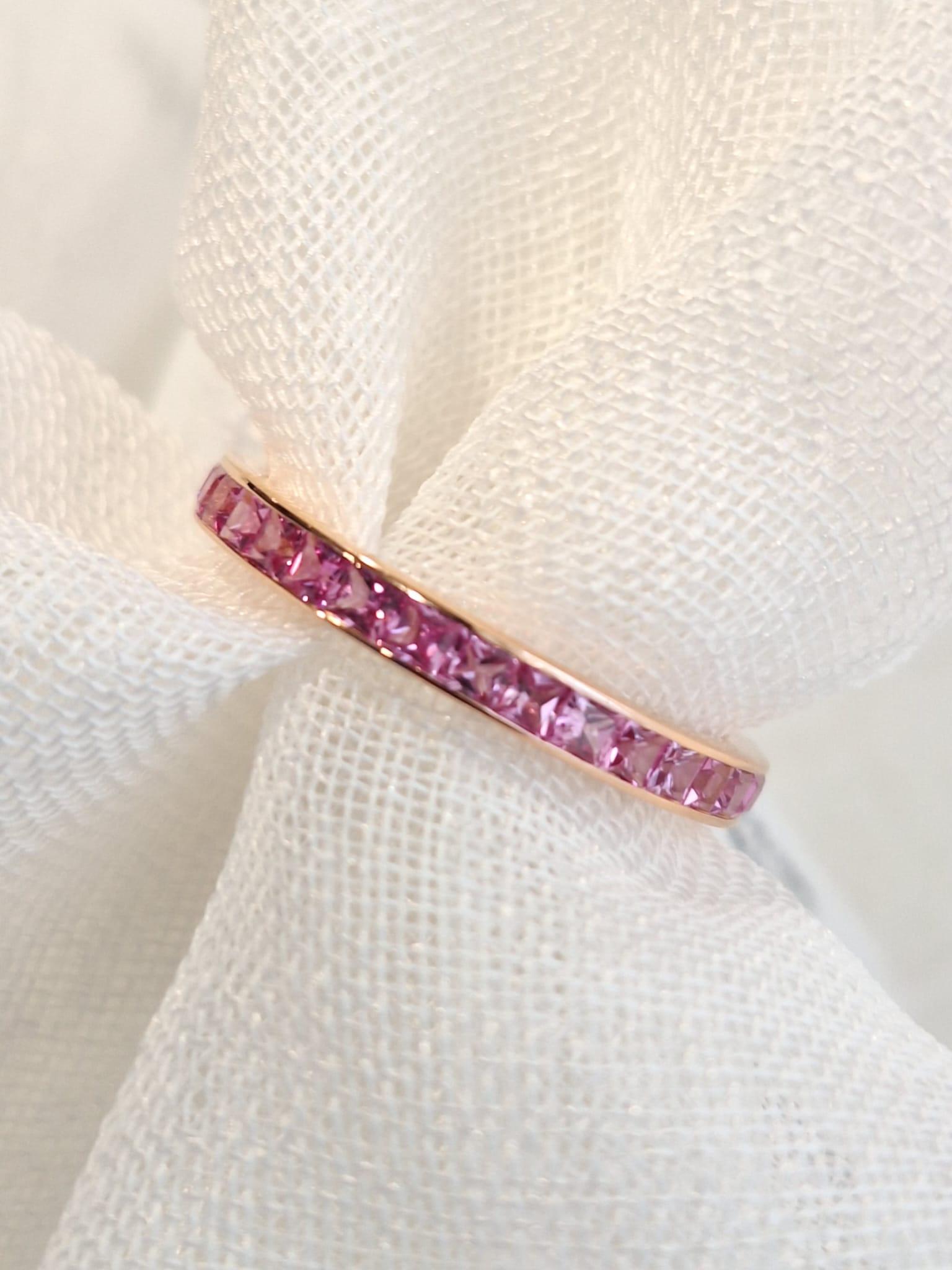 GILIN 18K Rose Gold Ring with Pink Sapphire For Sale 2