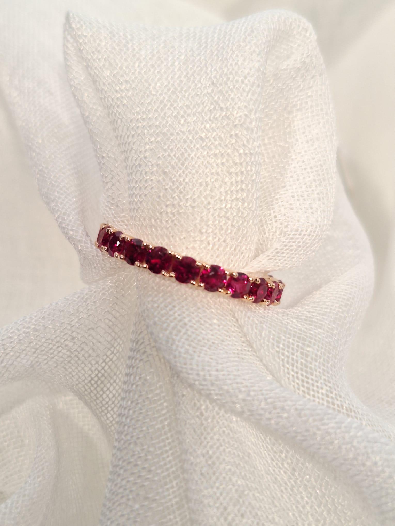 Modern GILIN 18K Rose Gold Ring with Ruby For Sale