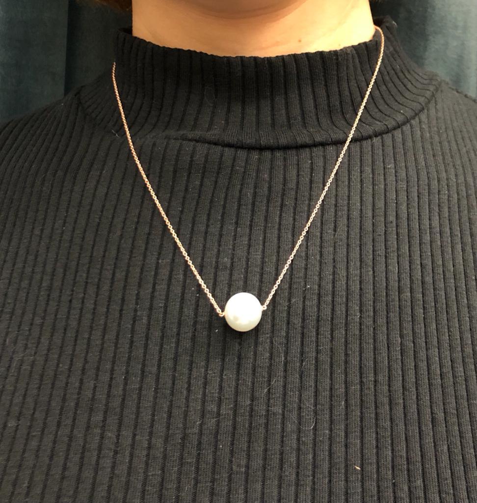 Modern GILIN 18K Rose Gold Southsea Pearl Necklace For Sale
