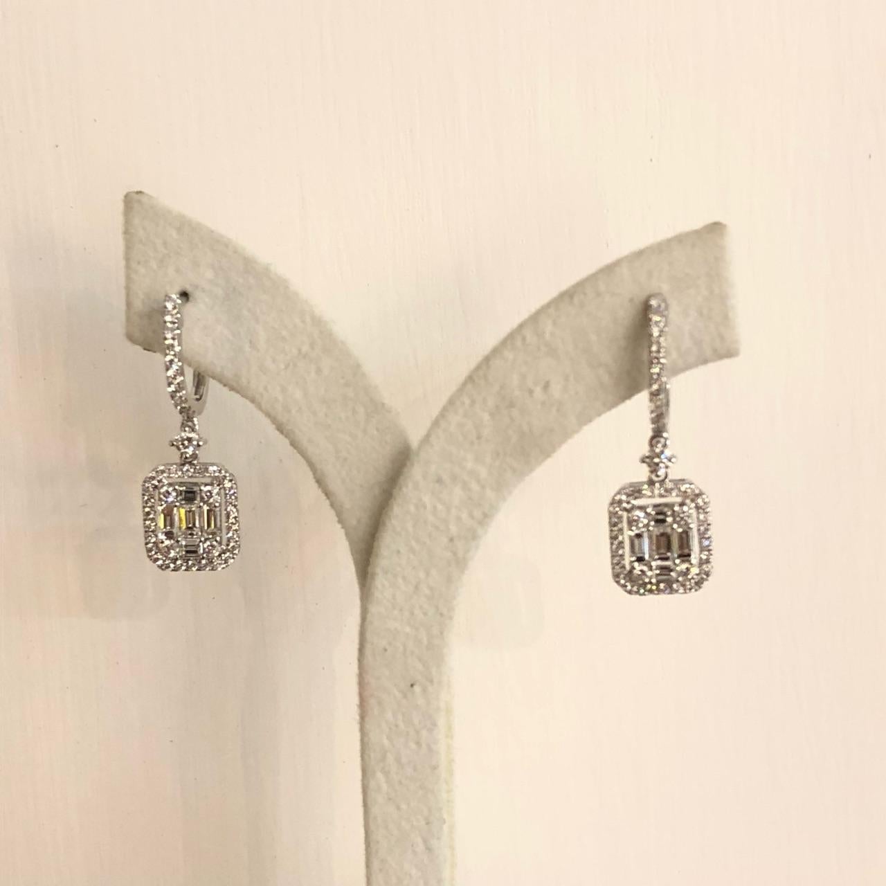 Modern GILIN 18K White Gold Diamond Earring
