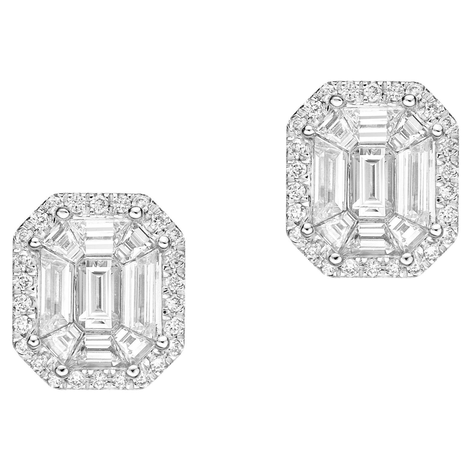 GILIN 18K White Gold Diamond Earring